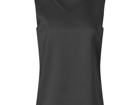 Crepe Reversible Tank Top - Black For Cheap