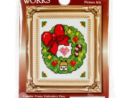 Design Works - 2  X 3  Counted Cross Stitch Picture Frame Kit - Wreath 593 For Discount