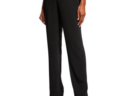 Matte Crepe Straight Leg Pant - Black Fashion