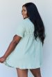 Ruffle Hem Dress with Drawstring Waistband in Light Sage Online Hot Sale