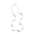 Matte Gold Bead on Platinum Leather Necklace For Cheap