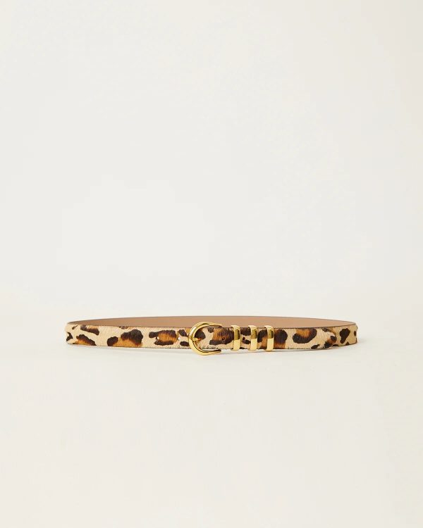 Kad Calf-Hair Leather Belt - Leopard Gold Fashion