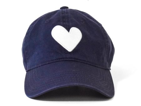 Baseball Hat Heart Patch - Indigo White Online Sale