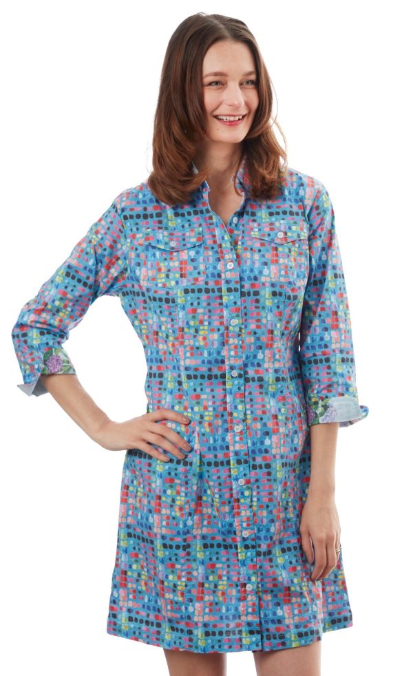 Sag Harbor Dress - Blue Confetti Print Online Sale