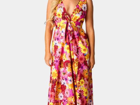 Zena Plunging Neck Maxi Dress - Sunshine Online