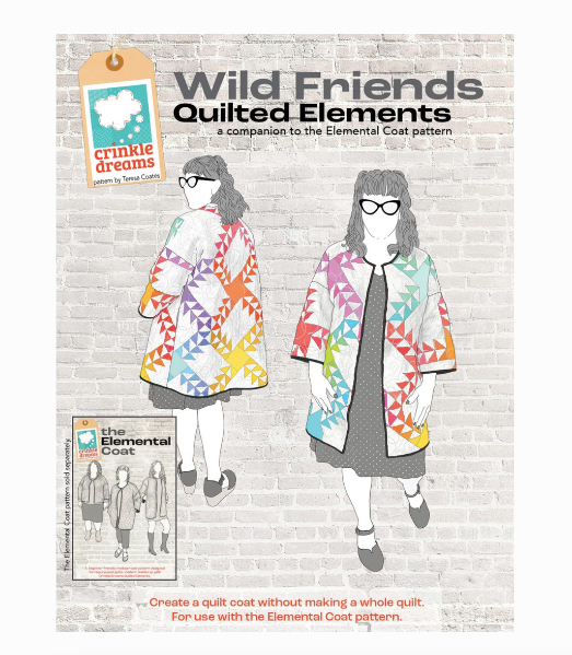 Wild Friends Quilted Elements Pattern by Crinkle Dreams - a companion to the Elemental Coat Supply