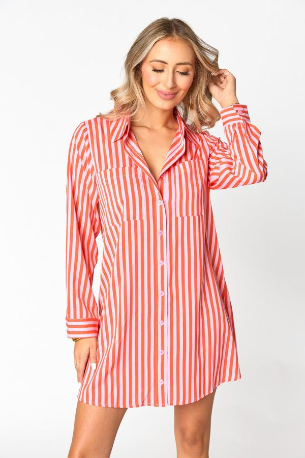 Beau Mini Shirt Dress - Sun Glow Online