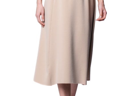 Natalie A-Line Midi Skirt - Warm Beige Fashion