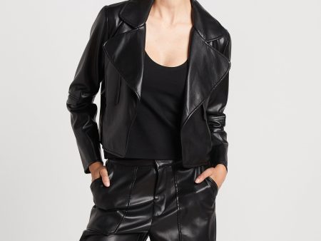 Ninon Short Vegan Leather Jacket - Black Online Sale