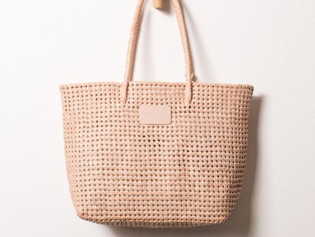 Vivian Woven Large Tote - Powder White Online Hot Sale