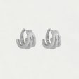 Dauphine Pave Hoop Earrings - White Topaz Silver Online Sale