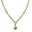 Matte Gold Cross Pendant On Matte Gold Chain Necklace Discount