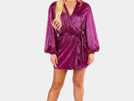 Adeline Sequin Wrap Dress - Feelin  Fine on Sale