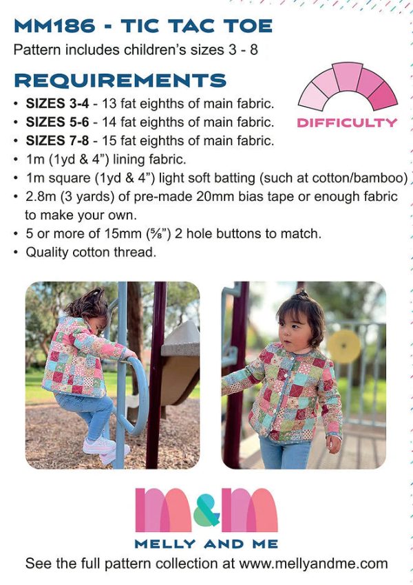 TIC TAC TOE Children s Jacket Pattern Online Sale