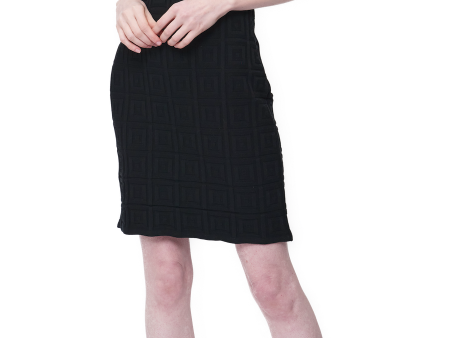 Vera Square-Detail Knit Sheath Dress - Black on Sale