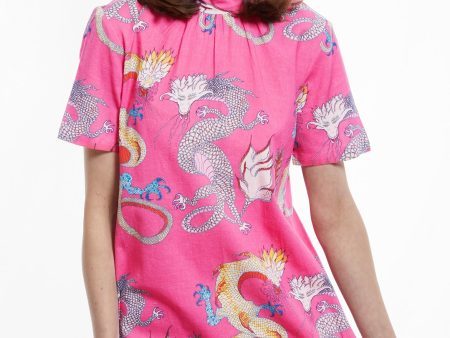 Savannah Dress With Bow - Pink Dragons Online