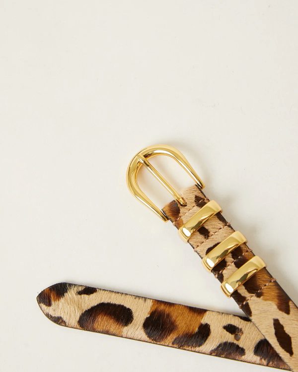 Kad Calf-Hair Leather Belt - Leopard Gold Fashion