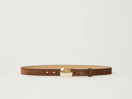 Jacob Suede Belt - Chocolate Gold For Discount