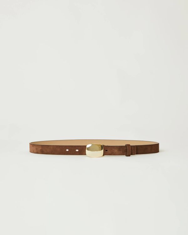 Jacob Suede Belt - Chocolate Gold For Discount