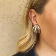 Ridged Clip-On Earrings - Silver For Sale