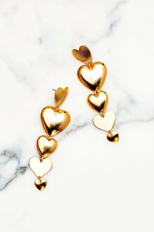 Desiree Graduated Hearts Earrings For Sale