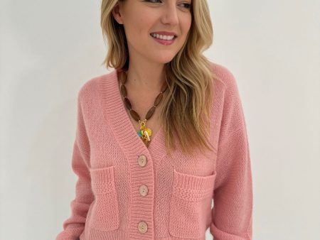 Amara Lolas Cropped Bomber Cardigan - Tea Rose Online