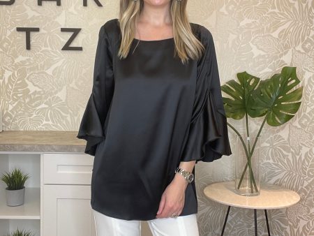 Satin Flounce Sleeve Top Supply