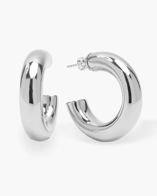 She s So Smooth Tube Hoop Earrings - Silver For Cheap