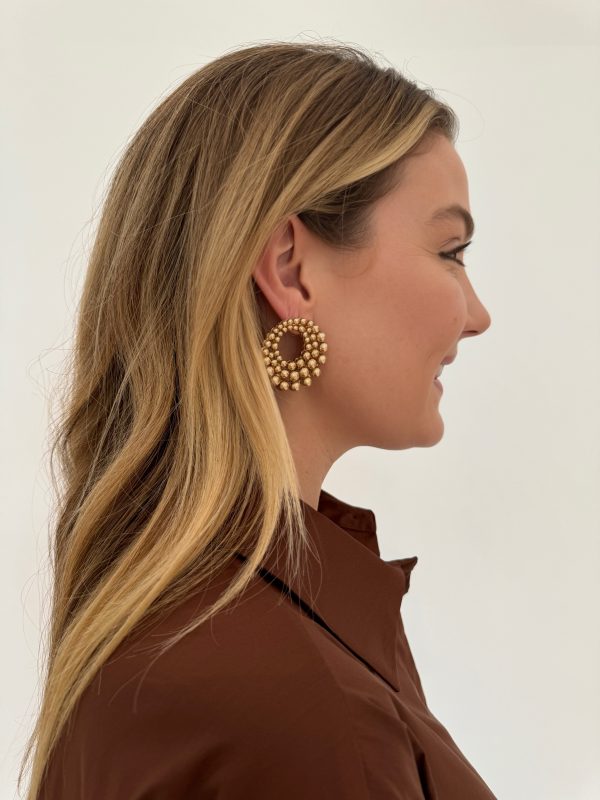 Ashley Gradual Ball Circle Earrings For Sale