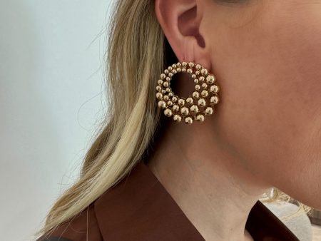 Ashley Gradual Ball Circle Earrings For Sale