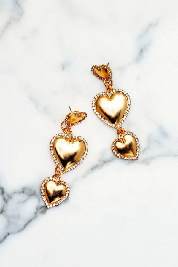 Eunice Hearts Crystal Earrings For Sale