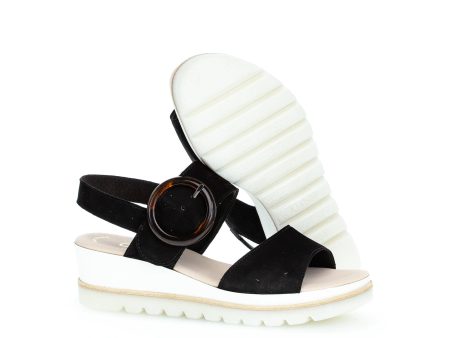 Slingback Platform Wedge Sandal - Black Discount